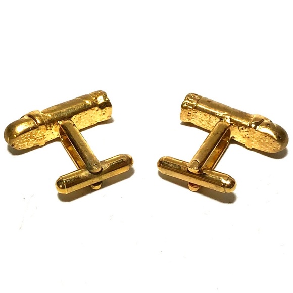 Gold and Enamel Cigar Cufflinks - Picture 3 of 4